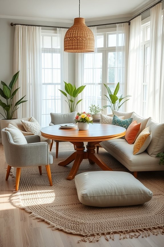 cozy eclectic dining seating