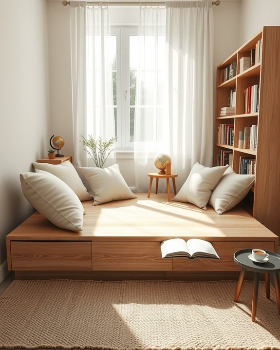 cozy elevated reading nook