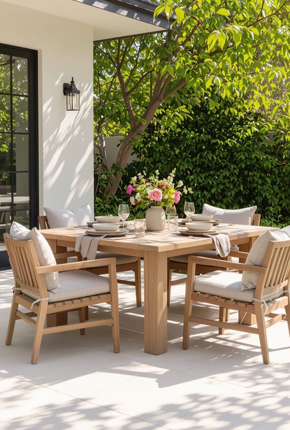 cozy family outdoor dining
