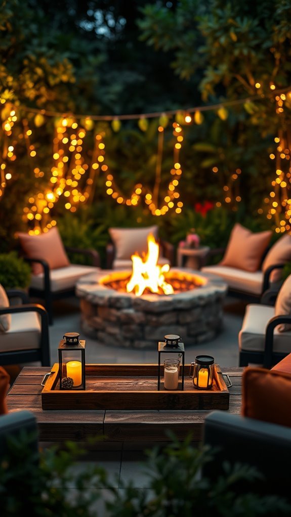 cozy fire pit ambiance