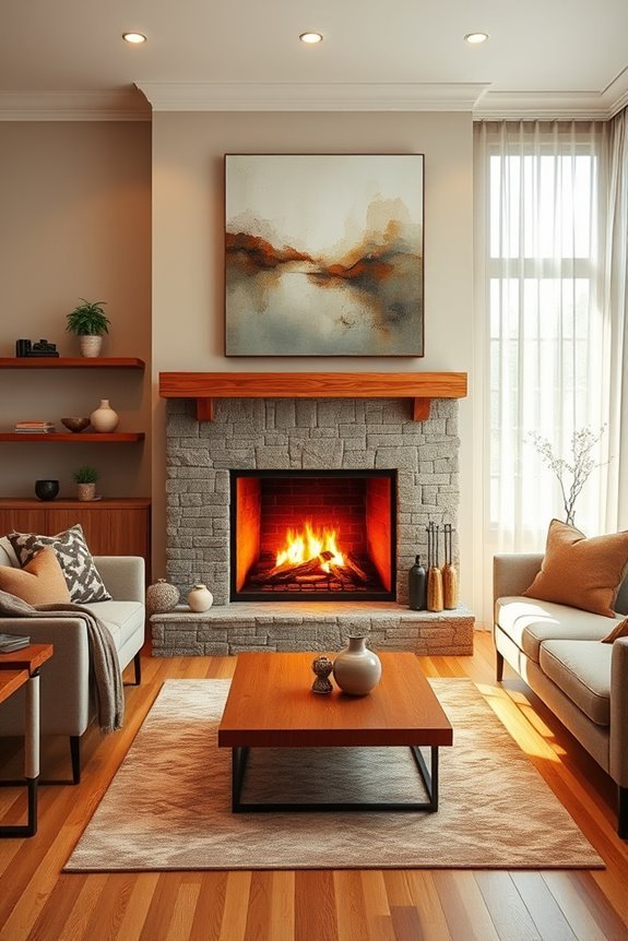 cozy fireplace design ambiance