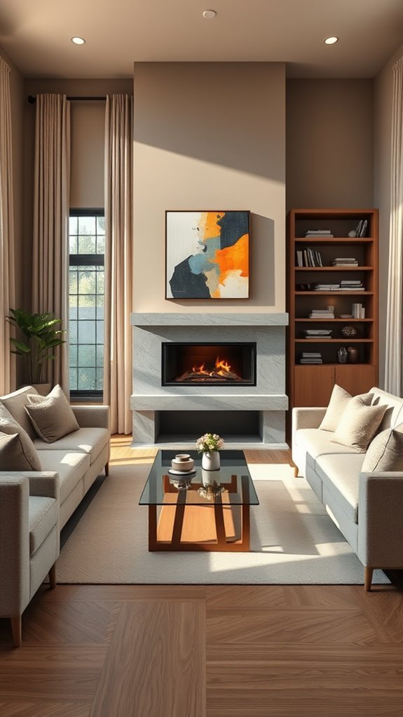 cozy fireplace enhances ambiance