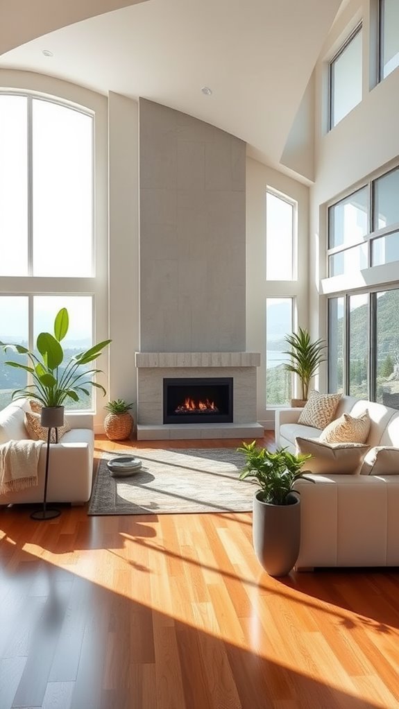 cozy fireplace focal point