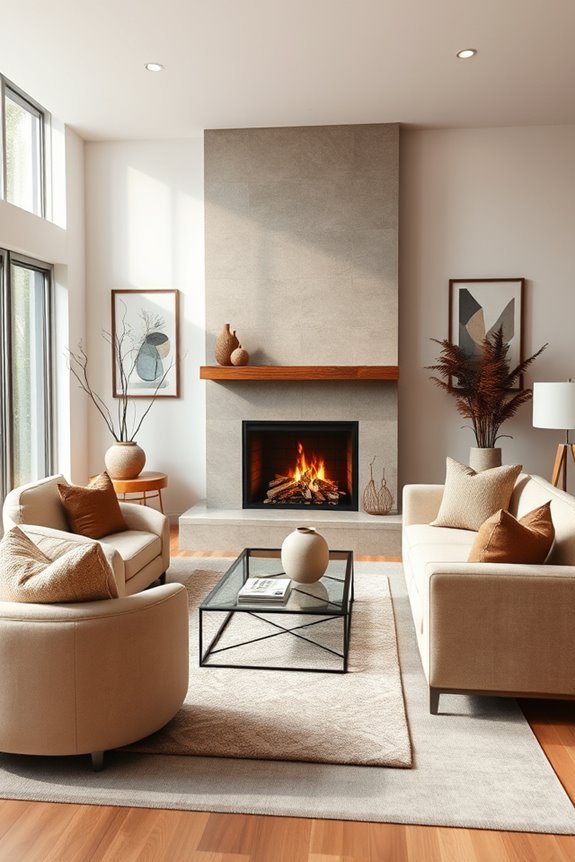 cozy fireplace focal point