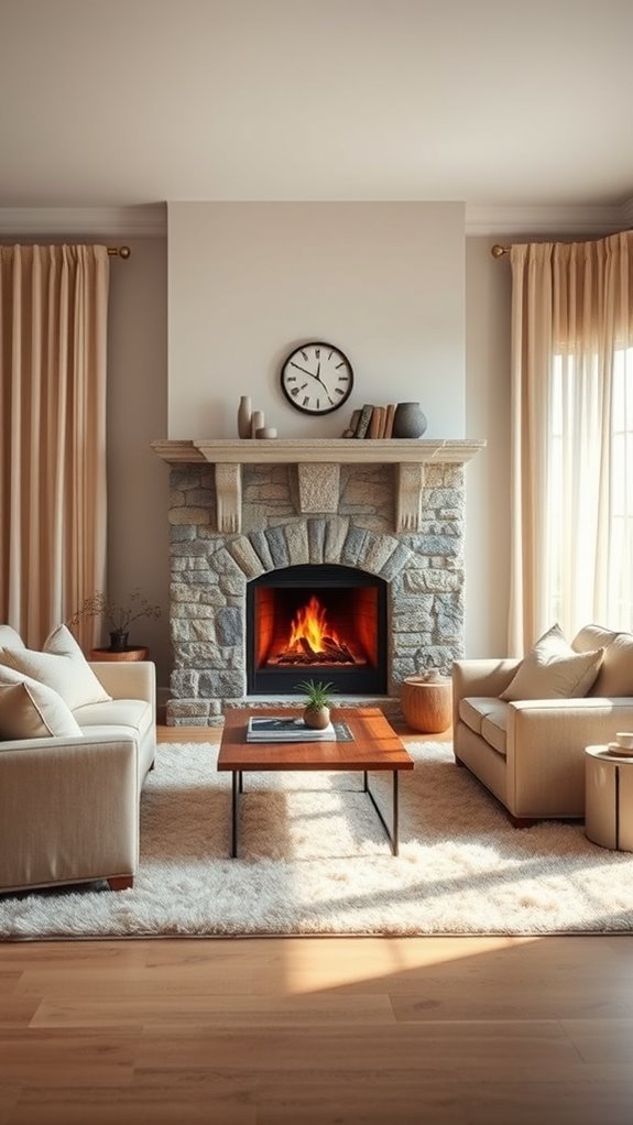 cozy fireplace seating arrangement