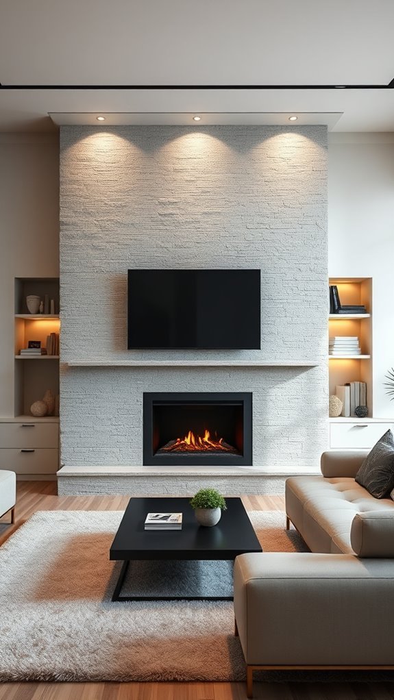 cozy fireplace tv integration
