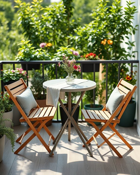 cozy folding bistro set