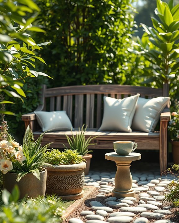 cozy garden seating area