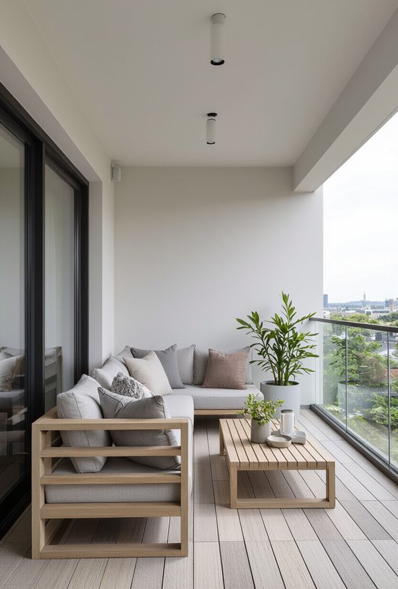 cozy hammock lit balcony lounge