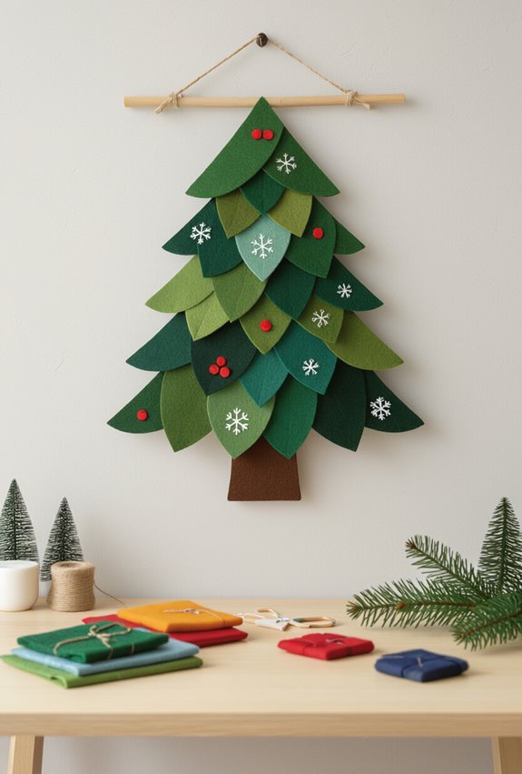 cozy handmade felt tree decor