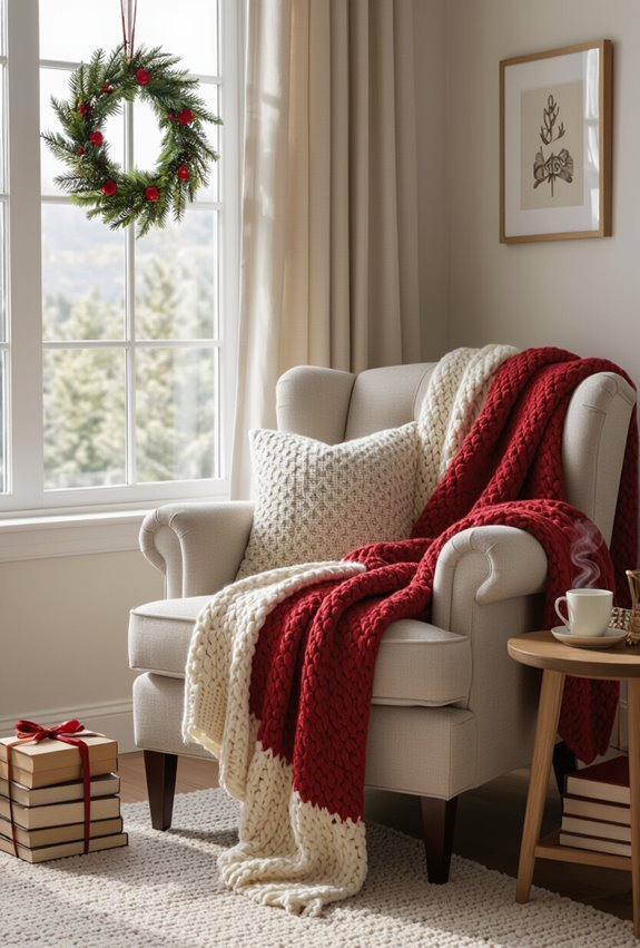 cozy holiday reading nook