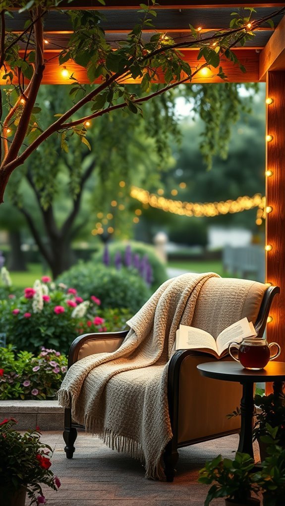 cozy illuminated reading nook