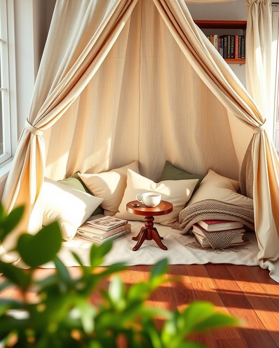 cozy indoor reading nook