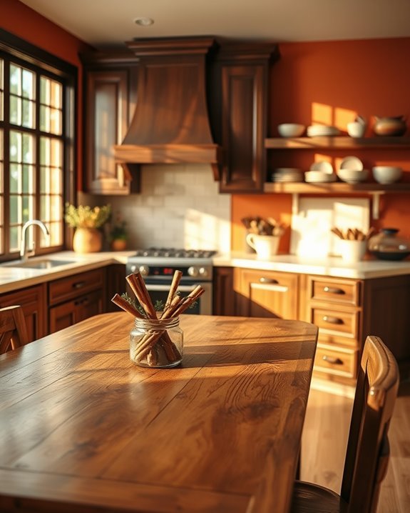 cozy kitchen cinnamon hues