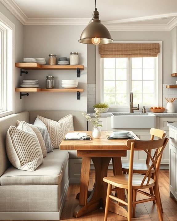 cozy kitchen reading nook