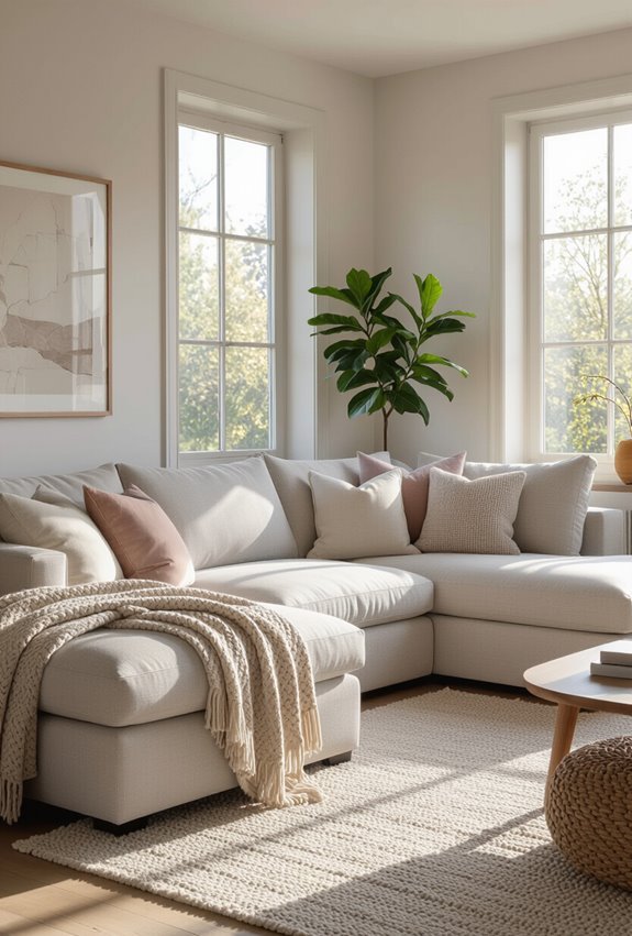 cozy l shaped reading nook