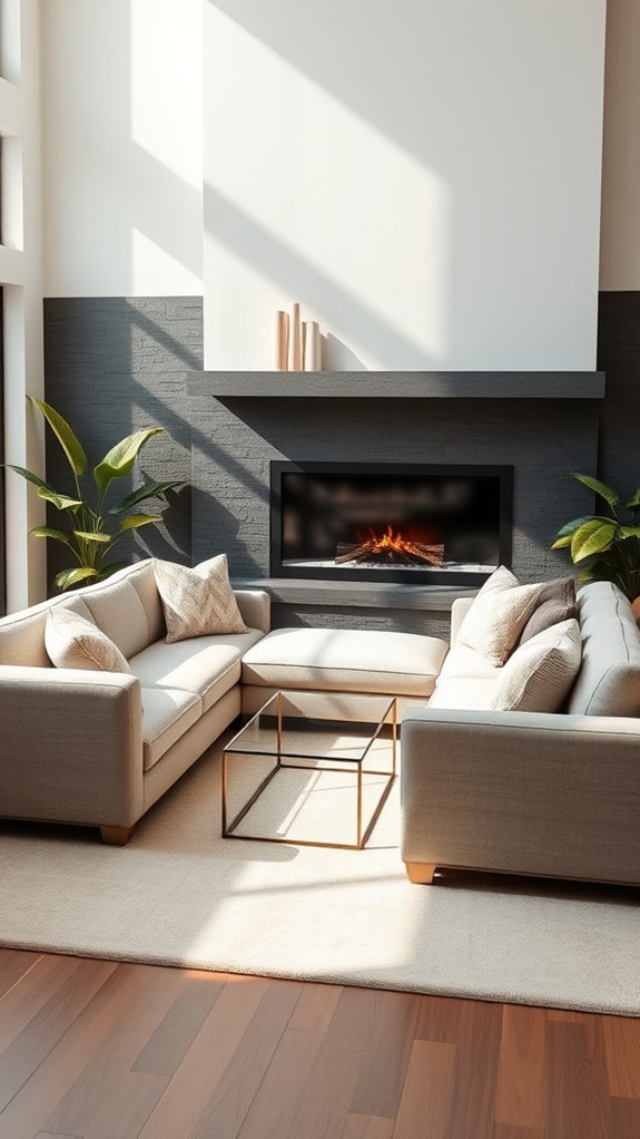 cozy l shaped sofa arrangement
