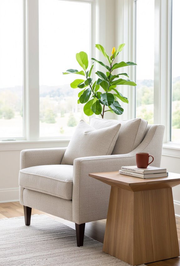 cozy lamp lit plush nook