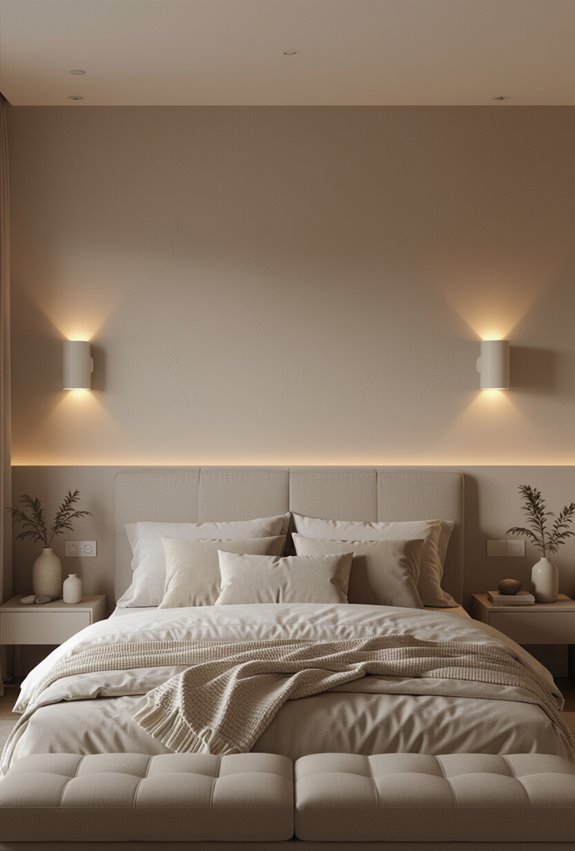 cozy layered bedside accent lighting