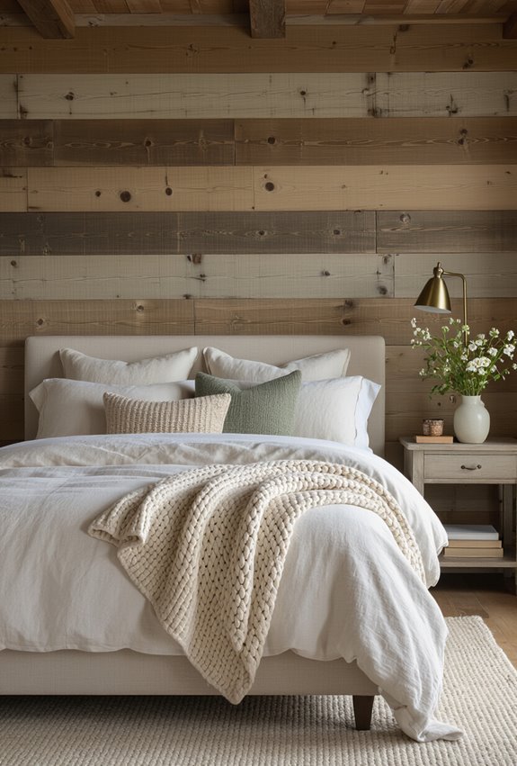 cozy layered farmhouse bedroom