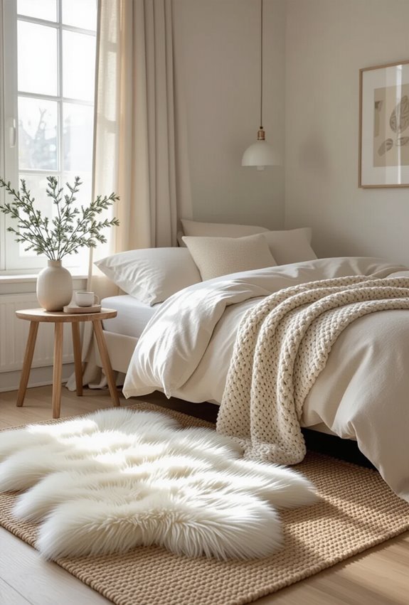 cozy layered faux fur rug