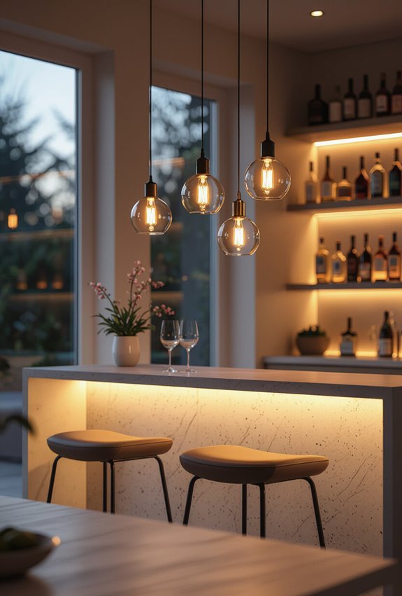 cozy layered mini pendant cluster