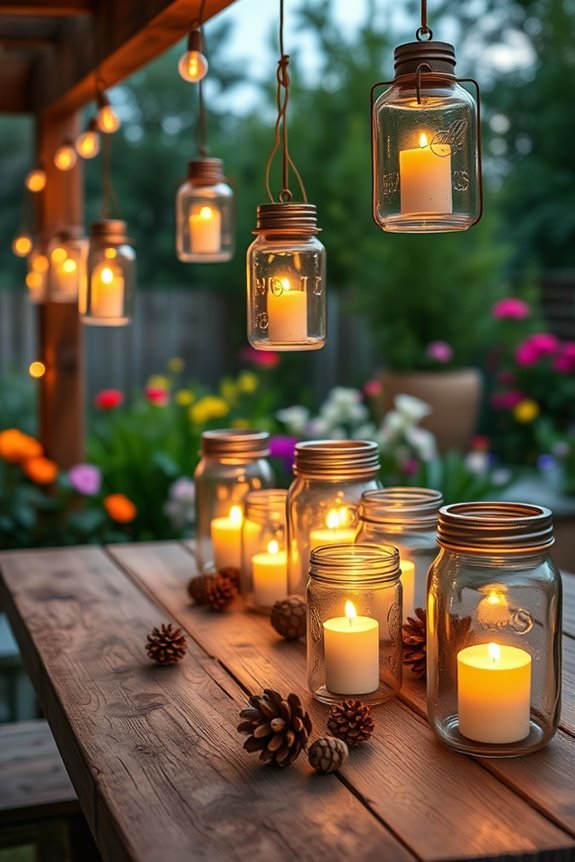 cozy mason jar lanterns