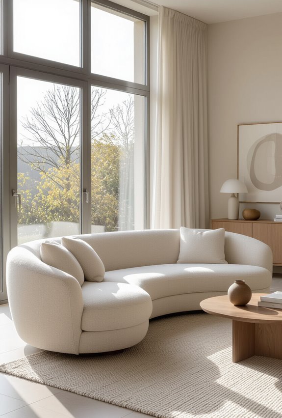 cozy modern curved sofas
