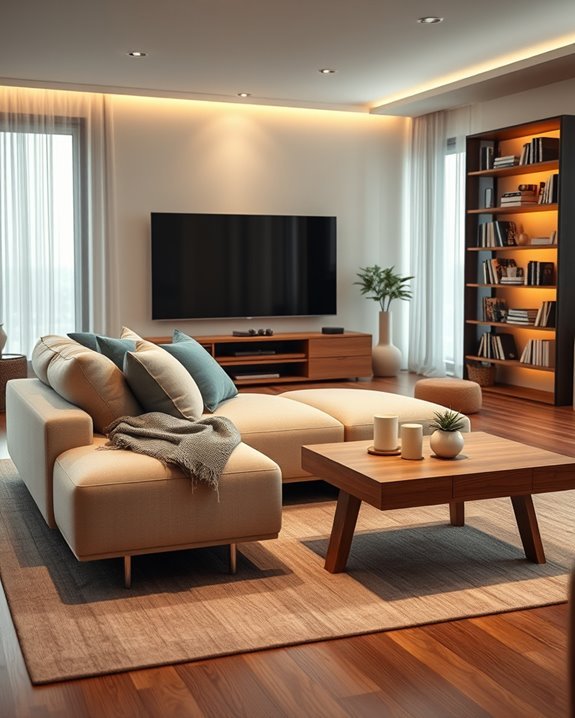 cozy movie night setup