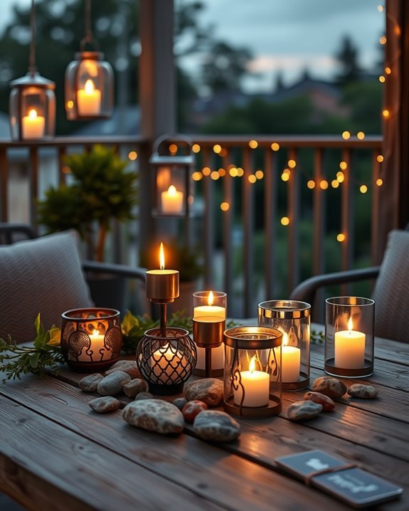 cozy outdoor candle ambiance