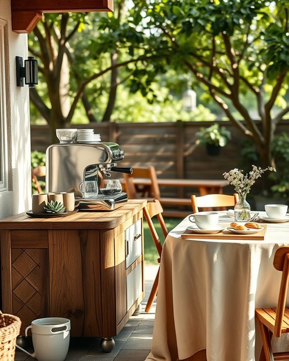 cozy outdoor coffee nook