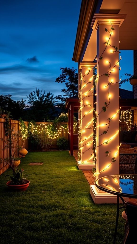 cozy outdoor column lighting