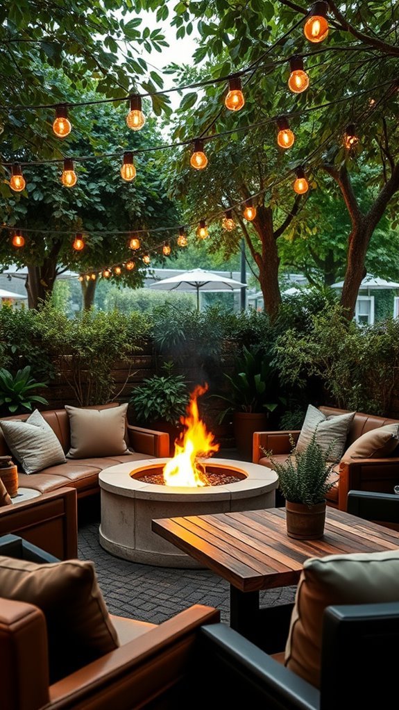 cozy outdoor fire lounge
