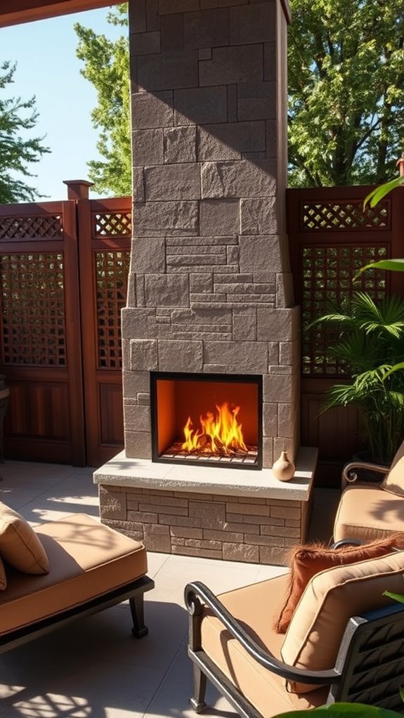 cozy outdoor fireplace nook