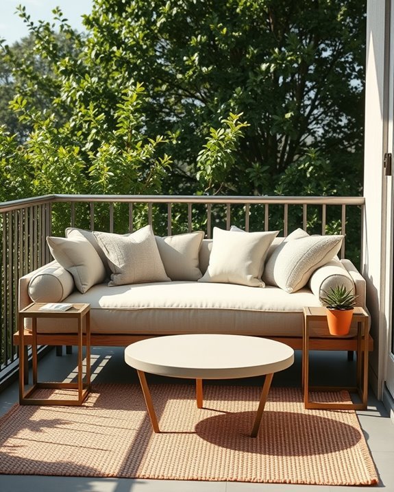 cozy outdoor lounging space