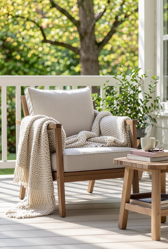 cozy outdoor reading nook