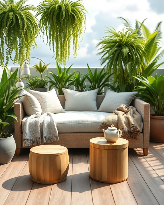 cozy outdoor relaxation space