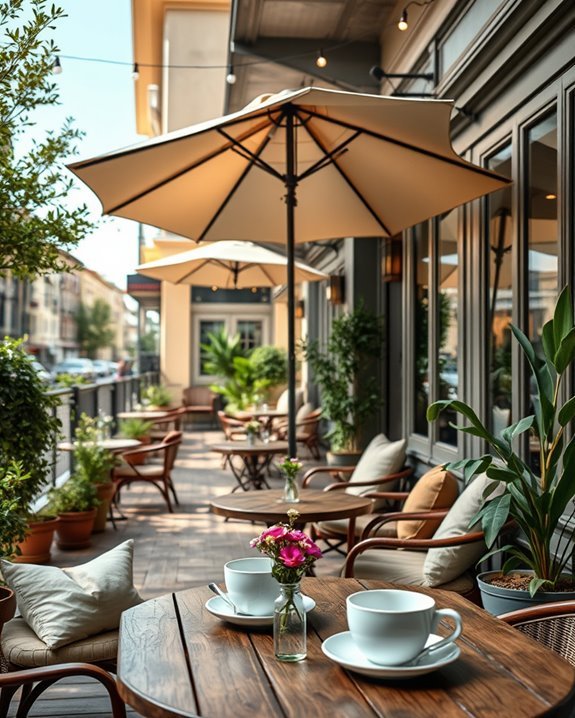 cozy outdoor seating setup