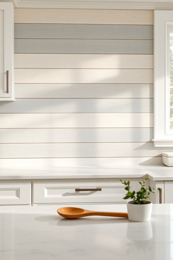 cozy painted wood backsplash