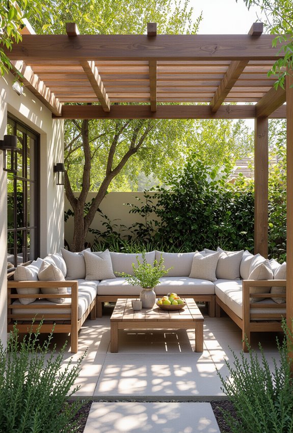 cozy pergola nook for gatherings