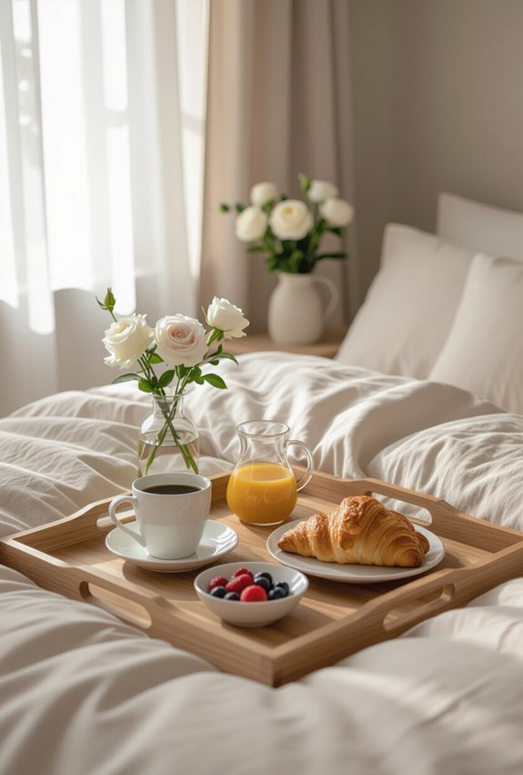 cozy personalized breakfast in bed