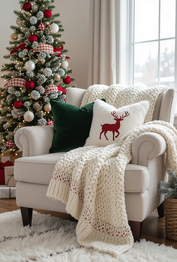 cozy plaid throws and pillows
