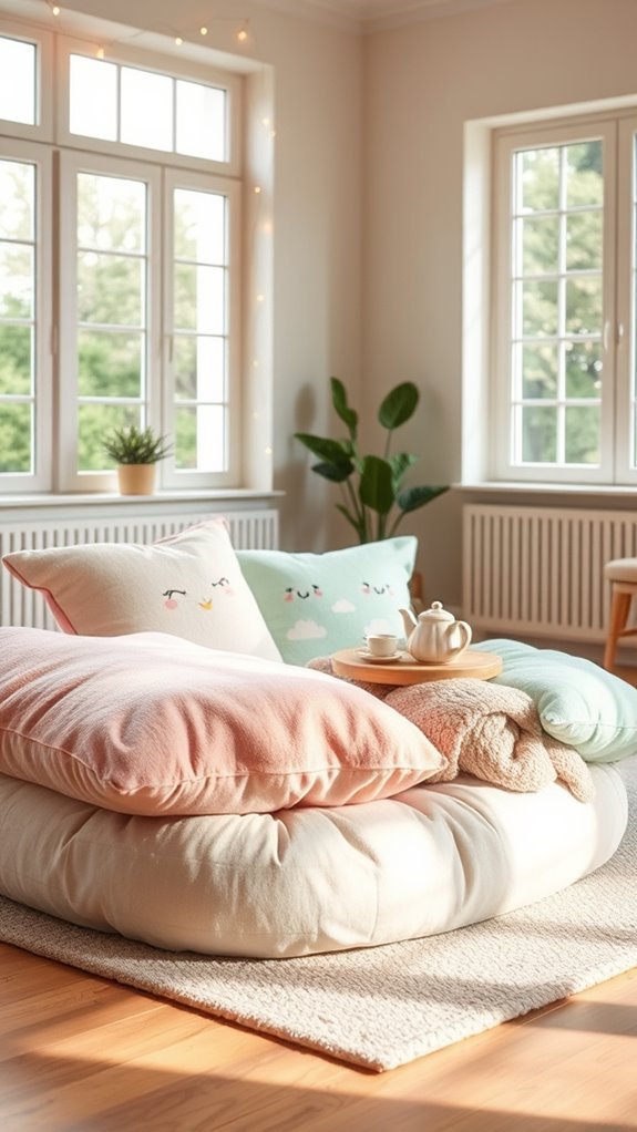 cozy playful floor cushions