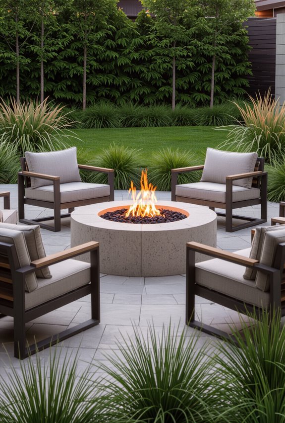 cozy portable firepit seating area