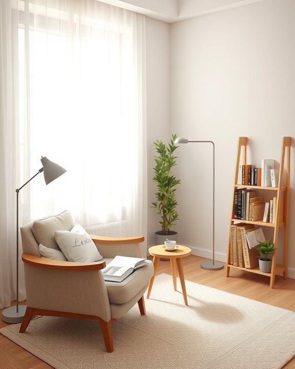 cozy reading and media zone