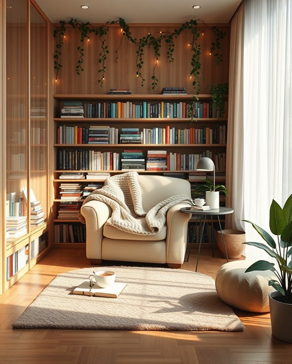 cozy reading nook ambiance