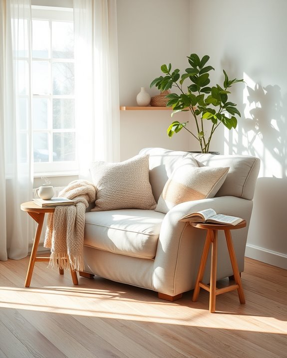 cozy reading nook setup