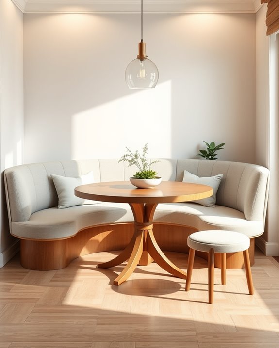 cozy round banquette seating