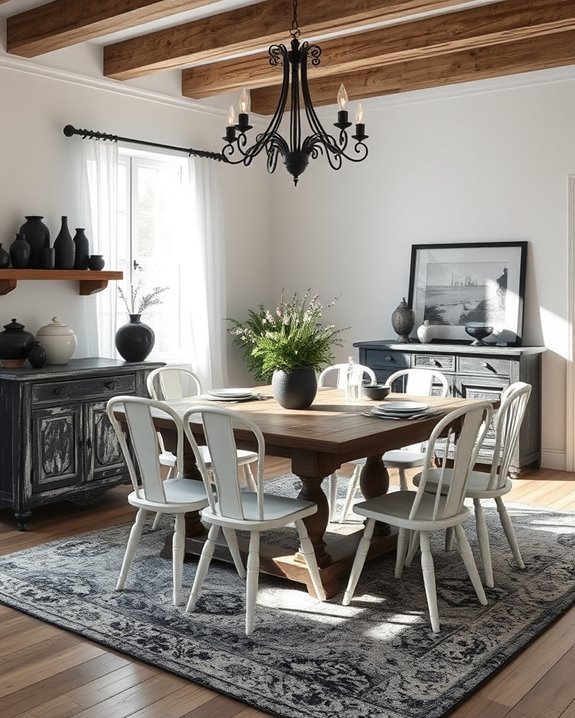 cozy rustic black and white
