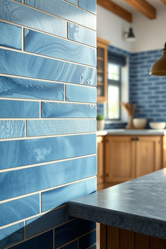 cozy rustic blue tiles